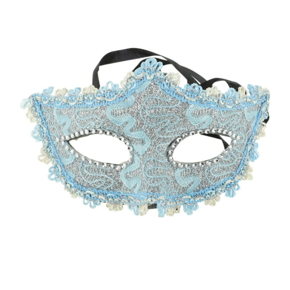 Unique Bargains 1 Pc Pointed Head Dragon-Design Half Face Party Mask for Masquerade Party Blue