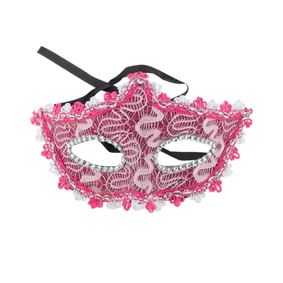 Unique Bargains 1 Pc Pointed Head Dragon-Design Half Face Party Mask for Masquerade Party Pink