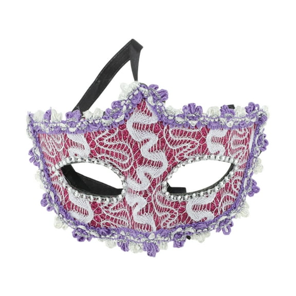 Unique Bargains 1 Pc Pointed Head Dragon-Design Half Face Party Mask for Masquerade Party Purple