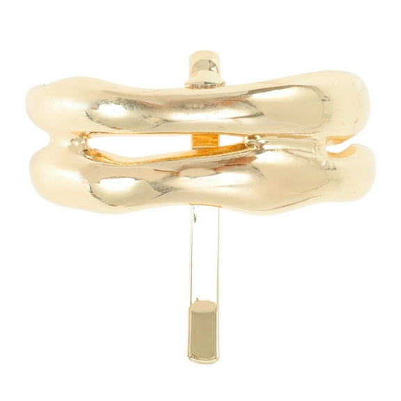 Unique Bargains 1 Pc Ponytail Buckle Hair Clip Double C-shaped Hair Ponytail Cuff for Women Gold Tone