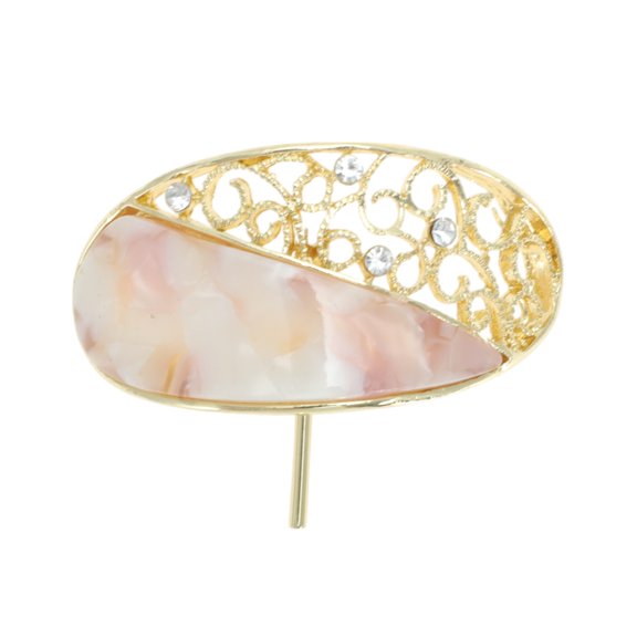 Unique Bargains 1 Pc Ponytail Buckle Hair Clip Hollow Hair Ponytail Cuff for Women Gold Tone Pink