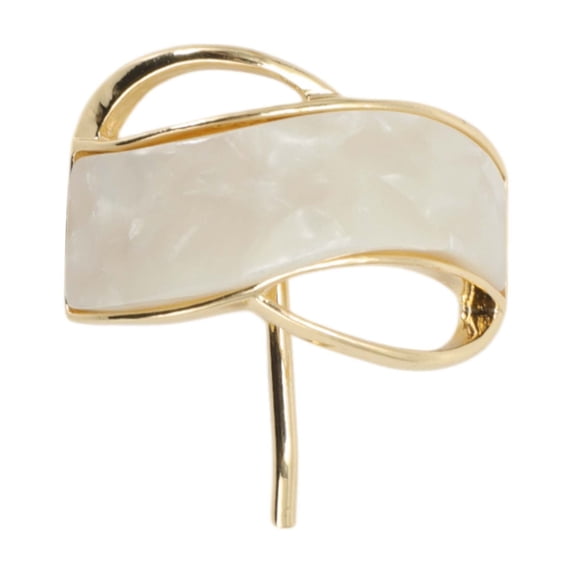 Unique Bargains 1 Pc Ponytail Buckle Hair Clip Irregular Shaped Hair Ponytail Cuff for Women Beige Gold Tone