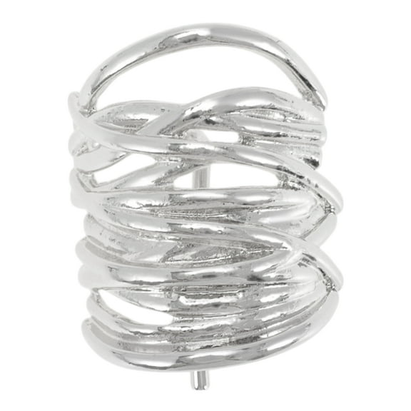 Unique Bargains 1 Pc Ponytail Buckle Hair Clip Lines Hair Ponytail Cuff for Women Silver Tone