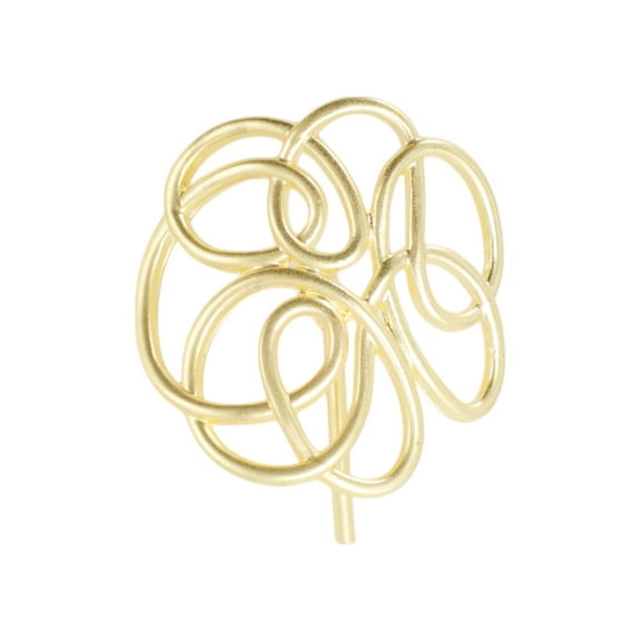 Unique Bargains 1 Pc Ponytail Buckle Hair Clip Round Lines Hair Ponytail Cuff for Women Matte Gold Tone