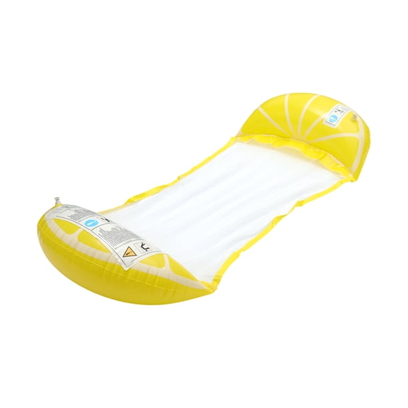 Unique Bargains 1 Pc Pool Hammock Lounger Lemon Oval Floating Water Hammock Yellow