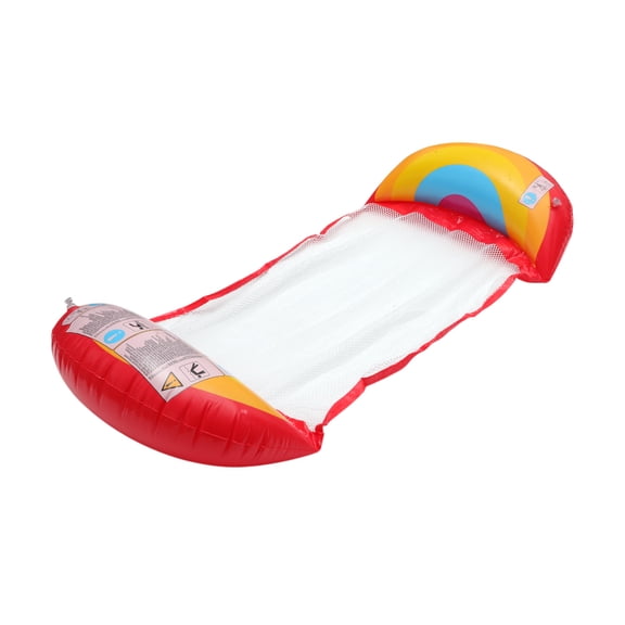 Unique Bargains 1 Pc Pool Hammock Lounger Rainbow Oval Floating Water Hammock Colorful