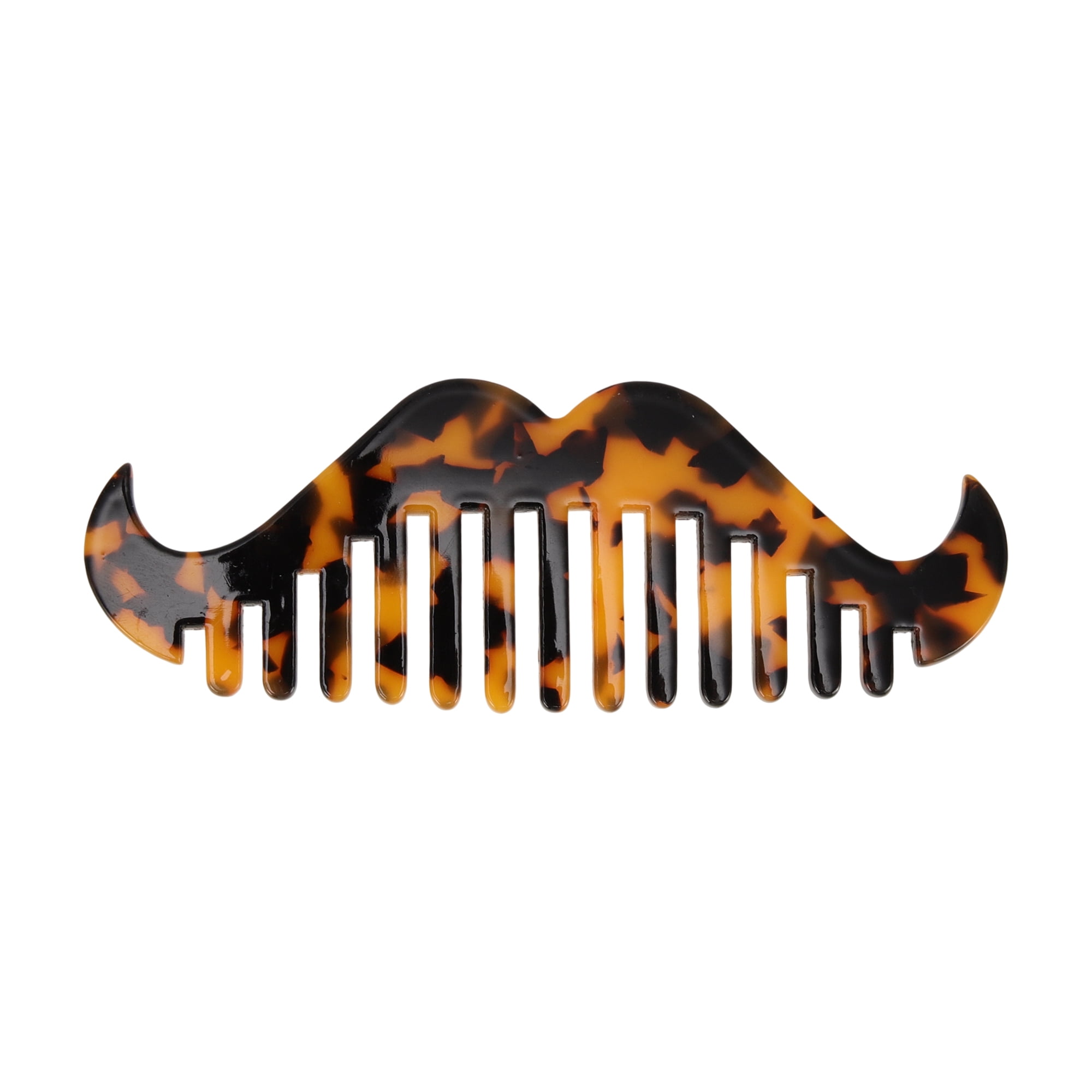 Unique Bargains 1 Pc Portable Beard Shaped Hair Comb for All Hair Types Styles Brown