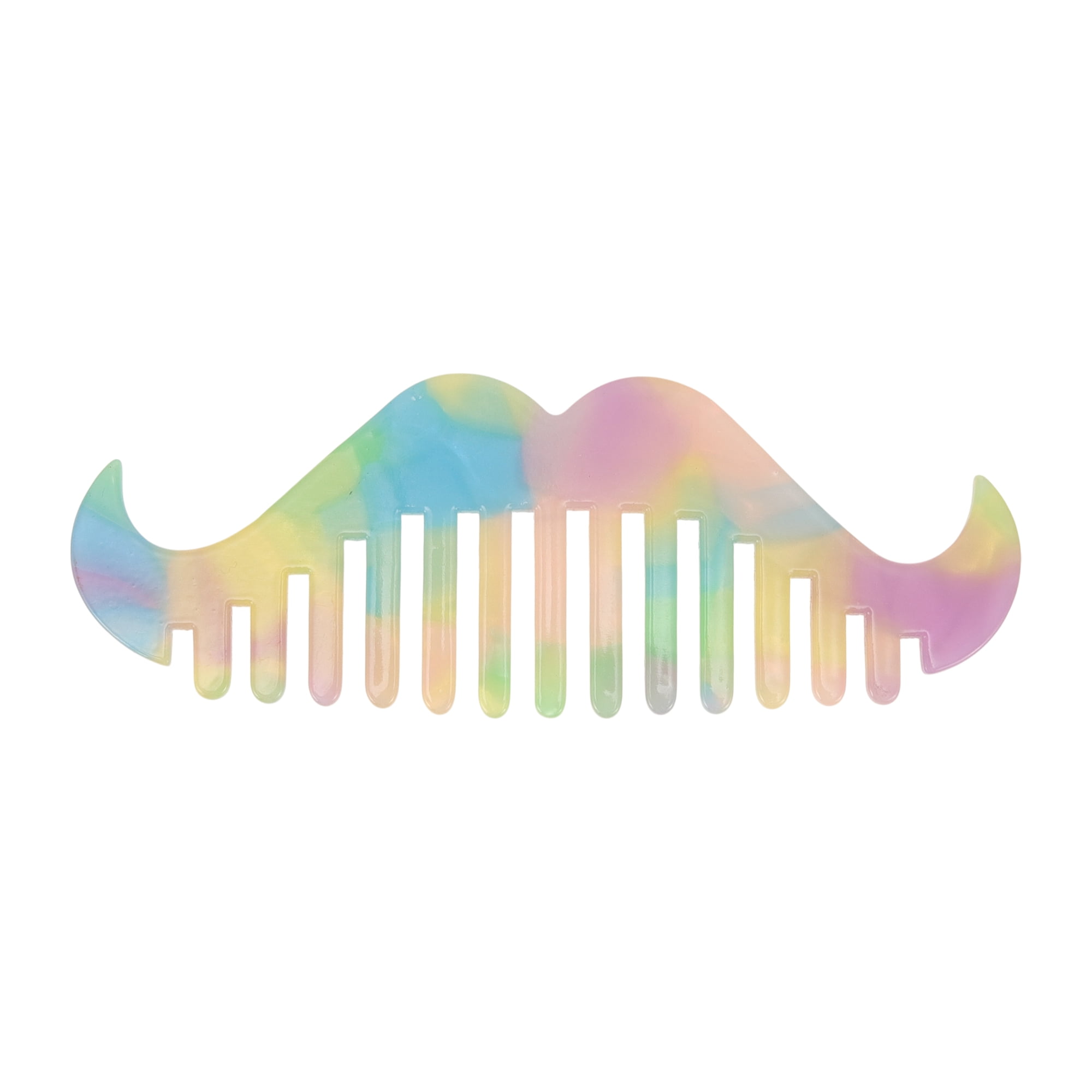 Unique Bargains 1 Pc Portable Beard Shaped Hair Comb for Making hair Smooth Blue, Purple