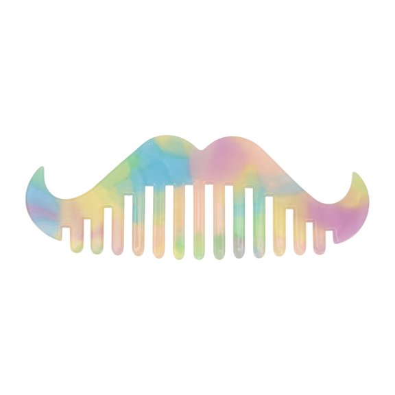 Unique Bargains 1 Pc Portable Beard Shaped Hair Comb for Making hair Smooth Blue, Purple