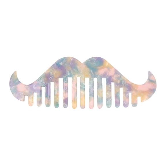 Unique Bargains 1 Pc Portable Beard Shaped Hair Comb for Making hair Smooth Purple, Pink