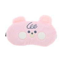 Unique Bargains 1 Pc Portable Cartoon Bearss Eye Mask for Travel Pink Fleece