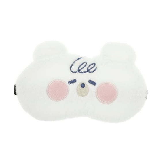 Unique Bargains 1 Pc Portable Cartoon Bearss Eye Mask for Travel White Fleece