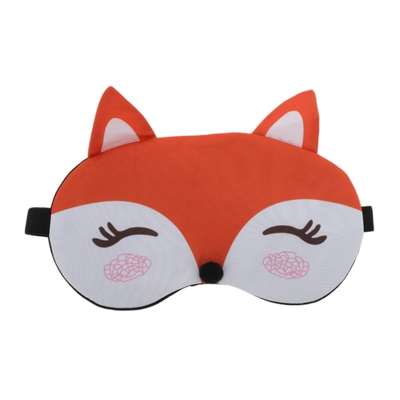 Unique Bargains 1 Pc Portable Cartoon Foxs Sleep Mask for Hotel Dark Red Fleece