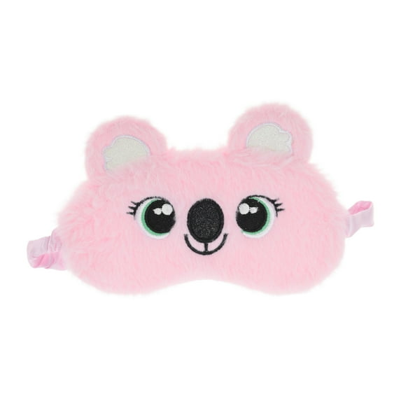 Unique Bargains 1 Pc Portable Cartoon Koala Eye Mask for Travel Pink Fleece