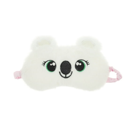 Unique Bargains 1 Pc Portable Cartoon Koala Eye Mask for Travel White Fleece