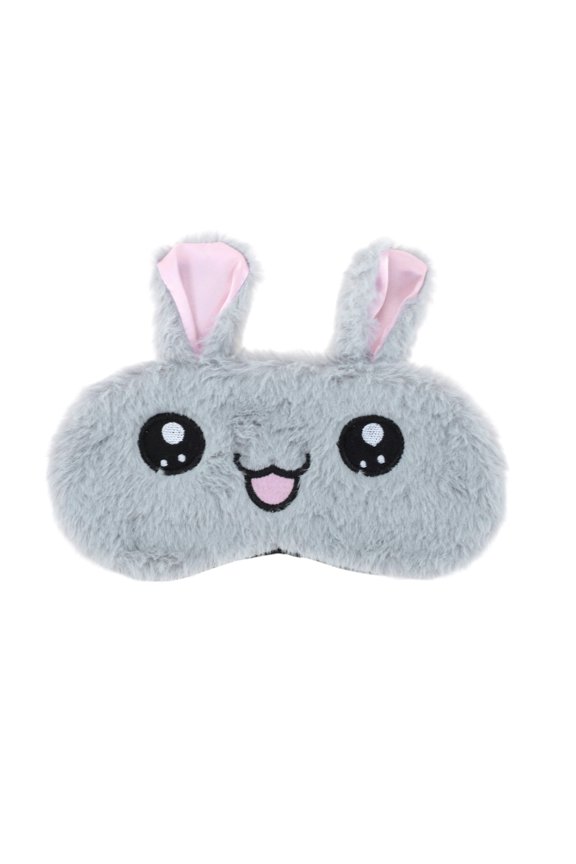 1 Pc Portable Cartoon Rabbit Eye Mask for Home Gray Fleece