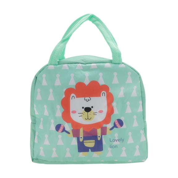 Unique Bargains 1 Pc Portable Cartoon Thermal Bag for Work 9.06"x5.51"x7.87" Light Green