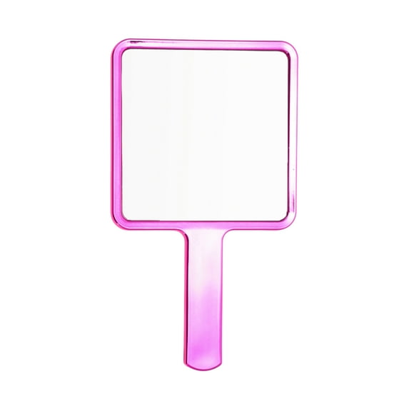 Unique Bargains 1 Pc Portable Chrome Handheld Mirror for Vacation Travel Rose Red Plastic Glass