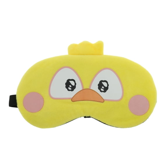 Unique Bargains 1 Pc Portable Crown Duck Sleep Mask for Hotel Yellow Fleece