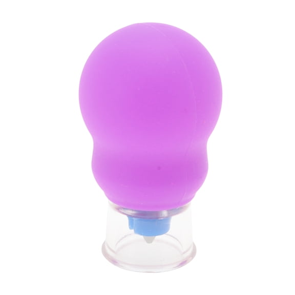 Unique Bargains 1 Pc Portable Cupping Facial Tools for Beauty Parlor 0.43" Purple Silicone Glass