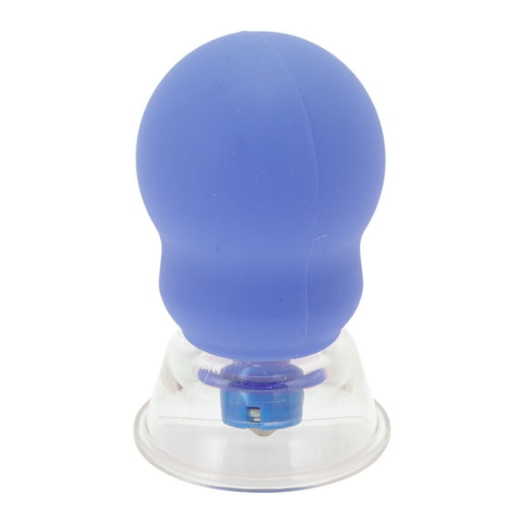 Unique Bargains 1 Pc Portable Cupping Facial Tools for Beauty Parlor 1.18" Blue Silicone Glass