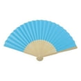 thumbnail image 1 of Unique Bargains 1 Pc Portable DIY 7-Inch Blank Folding Fan for Masquerade Bamboom Paper Blue, 1 of 5
