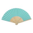 thumbnail image 1 of Unique Bargains 1 Pc Portable DIY 7-Inch Blank Folding Fan for Masquerade Bamboom Paper Light Blue, 1 of 5