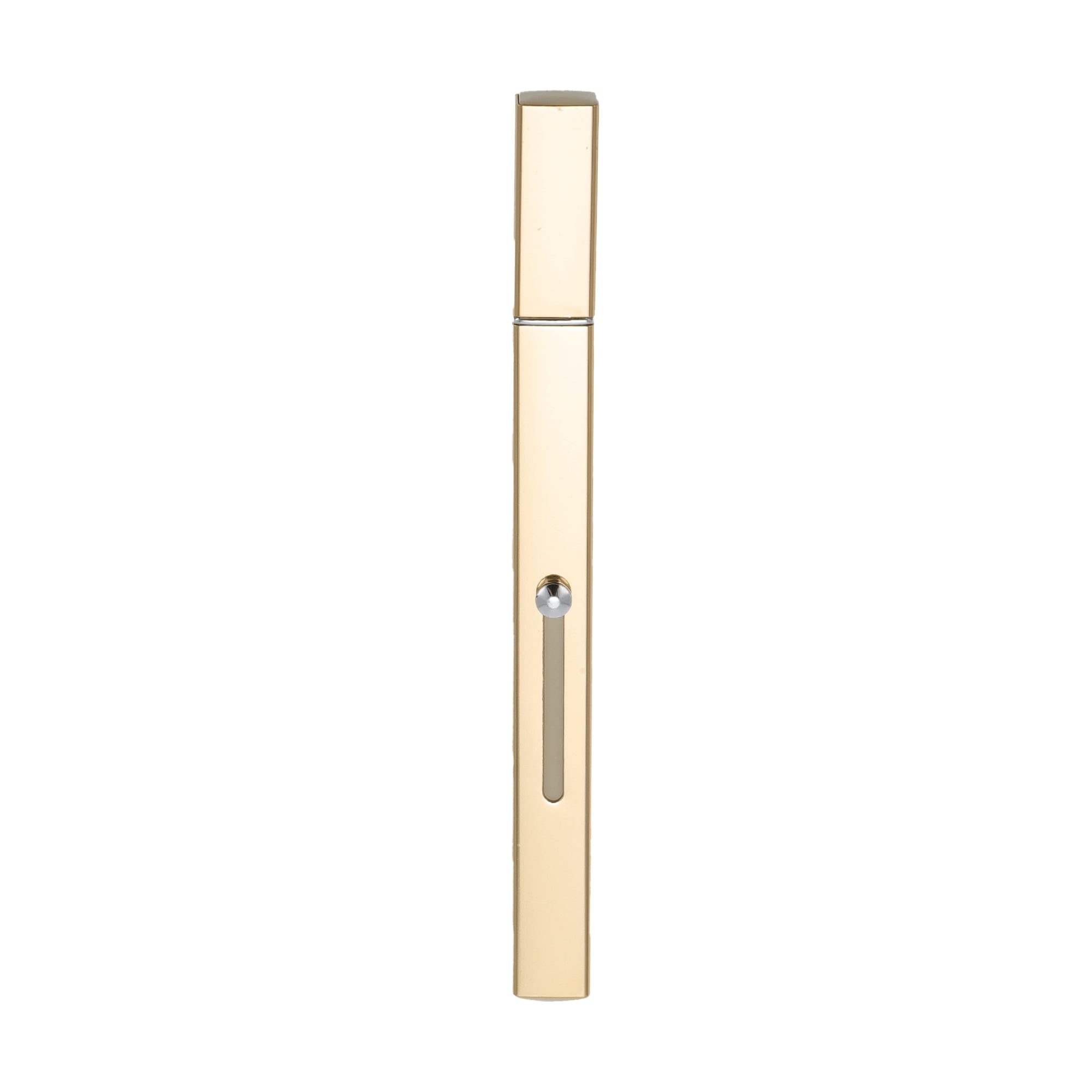 Unique Bargains 1 Pc Portable Durable Double Head Lipstick Brush for Travel Gold Tone