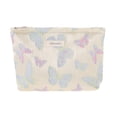 thumbnail image 1 of Unique Bargains 1 Pc Portable Embossment Butterfly Makeup Bag Polyester Beige Blue Large, 1 of 5