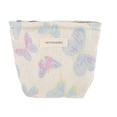 thumbnail image 1 of Unique Bargains 1 Pc Portable Embossment Butterfly Makeup Bag Polyester Beige Blue Small, 1 of 5