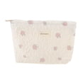 thumbnail image 1 of Unique Bargains 1 Pc Portable Embroidery Rose Makeup Bag Polyester Beige Large, 1 of 5