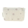 thumbnail image 1 of Unique Bargains 1 Pc Portable Embroidery Rose Makeup Bag Polyester Beige Medium, 1 of 5