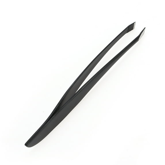 Unique Bargains 1 Pc Portable Eyebrow Tweezer for Bathroom Travel Hotel Black Stainless Steel