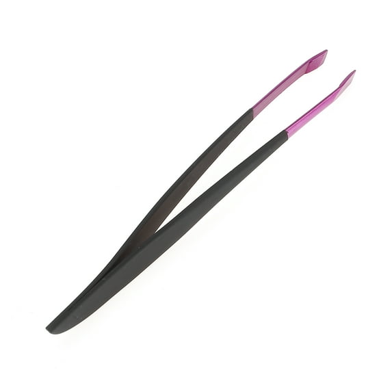 Unique Bargains 1 Pc Portable Eyebrow Tweezer for Bathroom Travel Hotel Purple Black Stainless Steel