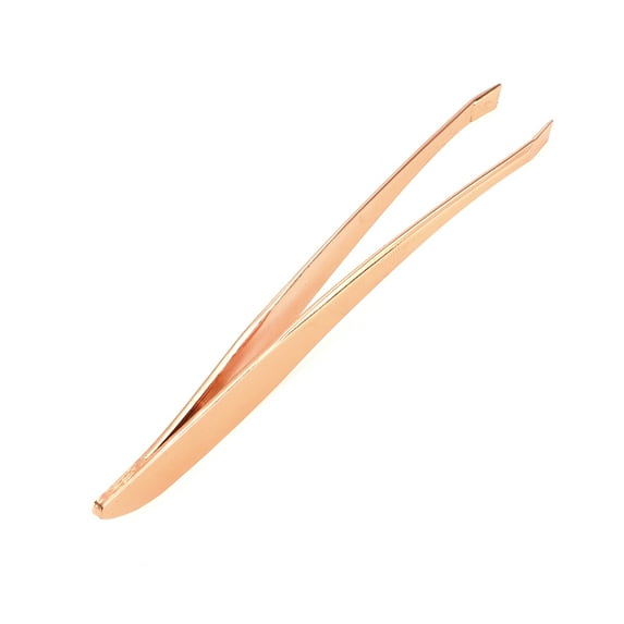 Unique Bargains 1 Pc Portable Eyebrow Tweezer for Bathroom Travel Hotel Rose Gold Tone Stainless Steel