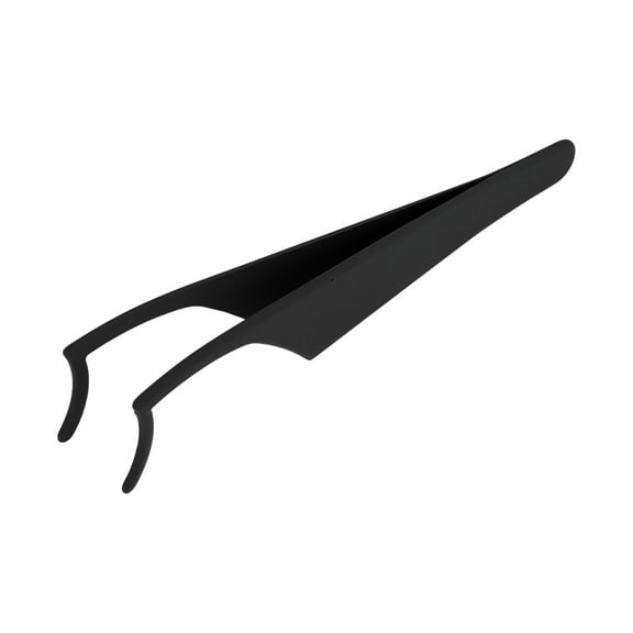 Unique Bargains 1 Pc Portable Eyelashes Tweezers for Bathroom Black Stainless Steel