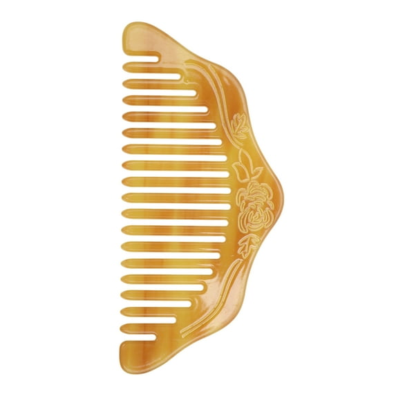 Unique Bargains 1 Pc Portable Floral Hair Comb Coffee Color Acetate Sheet