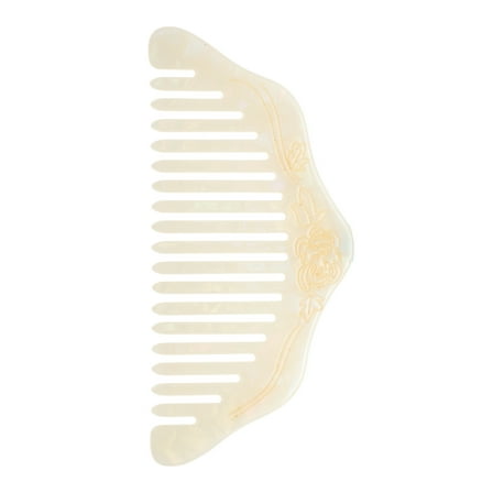 Unique Bargains 1 Pc Portable Floral Hair Comb White Acetate Sheet