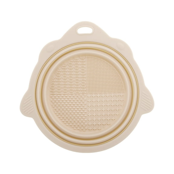 Unique Bargains 1 Pc Portable Foldable Makeup Brush Cleaner Beige