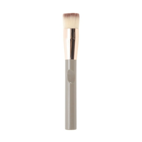 Unique Bargains 1 Pc Portable Foundation Brush Light Coffee Color Nylon Hair Aluminum Tube Plastic Handle