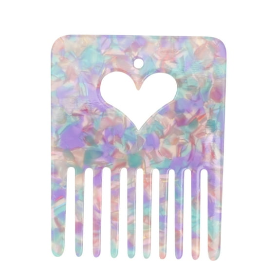 Unique Bargains 1 Pc Portable Heart Hair Insert Comb Purple Acetate Sheet