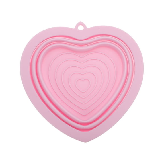 Unique Bargains 1 Pc Portable Heart Makeup Brush Cleaning Mat Pink