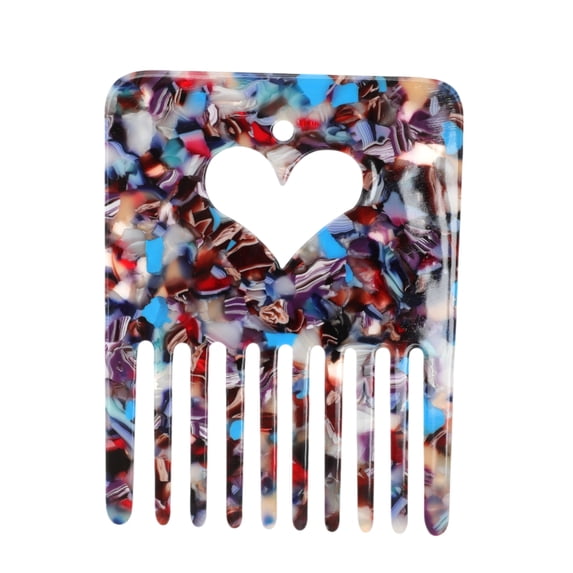 Unique Bargains 1 Pc Portable Heart Shaped Hair Insert Comb for All Hair Types Blue