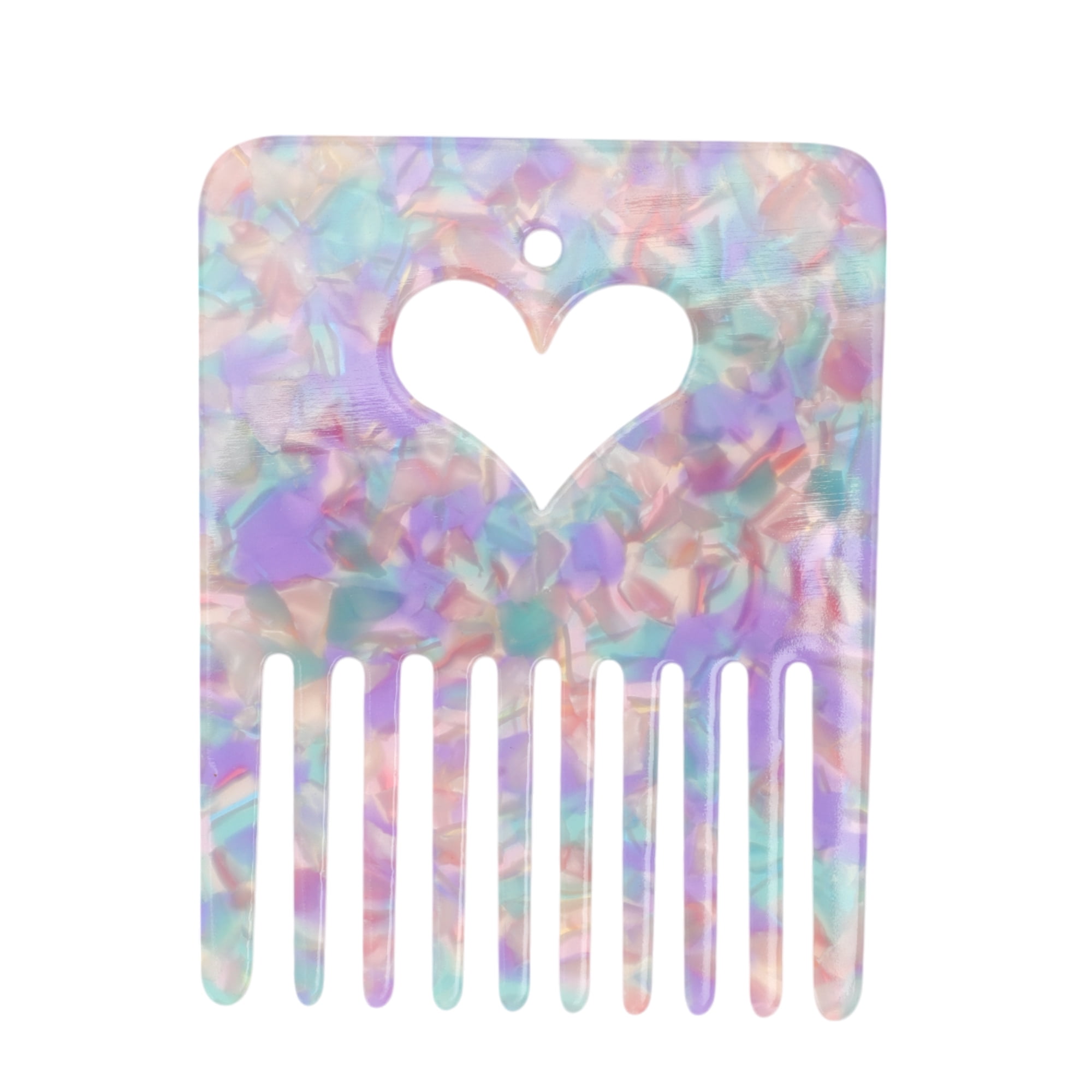 Unique Bargains 1 Pc Portable Heart Shaped Hair Insert Comb for All Hair Types Purple