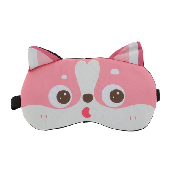 Unique Bargains 1 Pc Portable Husky Sleep Mask for Hotel Pink Polyester Cotton