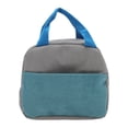 thumbnail image 1 of Unique Bargains 1 Pc Portable Insulated Lunch Tote for Work 9.06"x5.51"x7.87" Gray Blue, 1 of 5