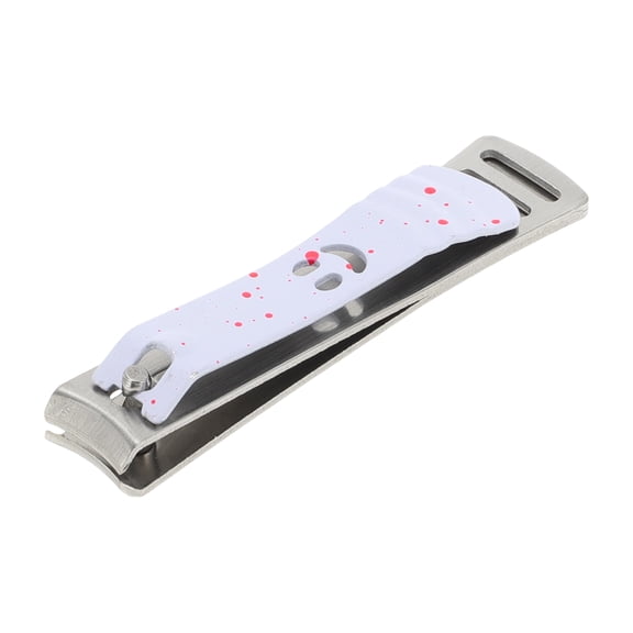 Unique Bargains 1 Pc Portable Laugh Face Nail Clipper for Women for Men Silver Tone White Pink