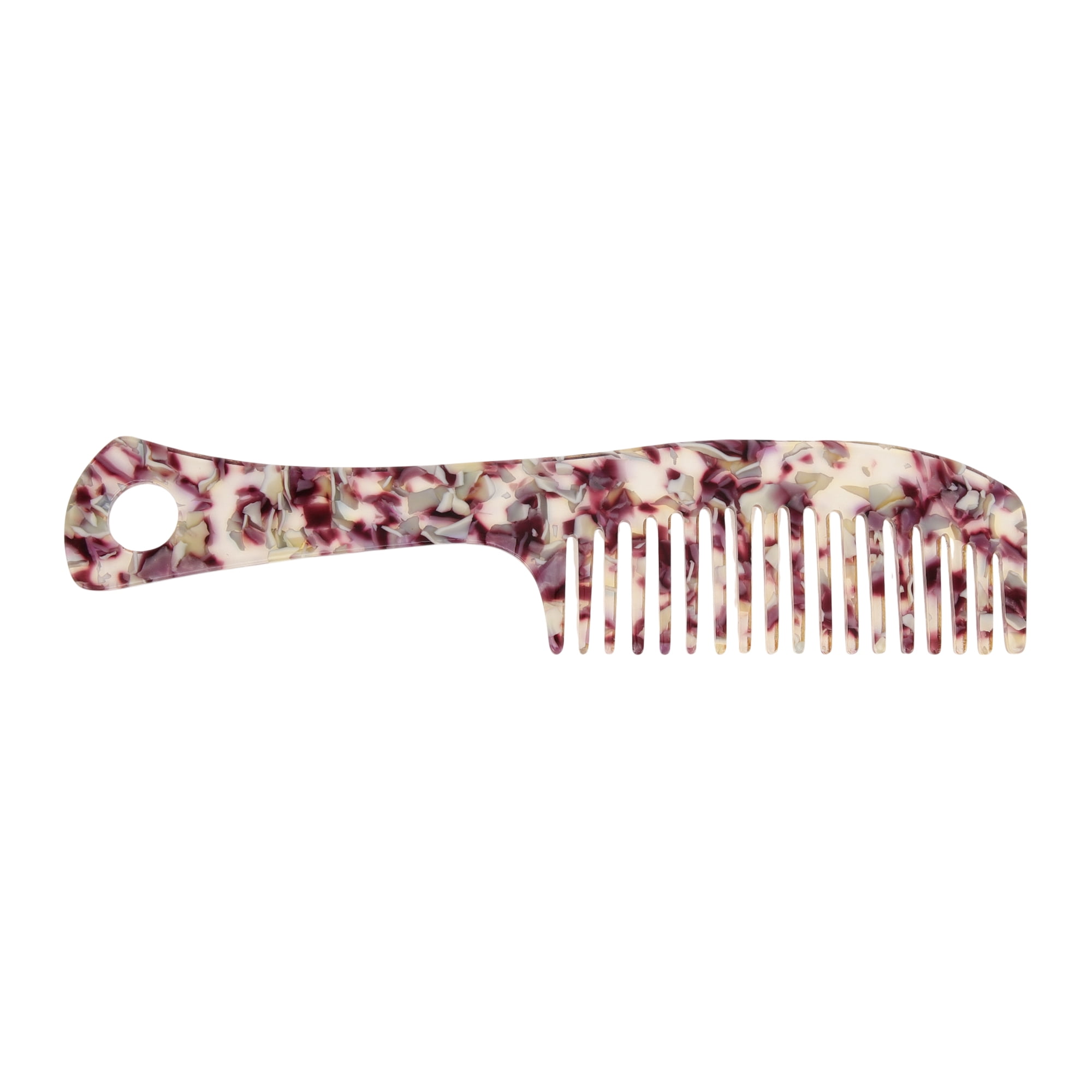 Unique Bargains 1 Pc Portable Long Handle Hair Comb for Making hair Smooth Purple, White