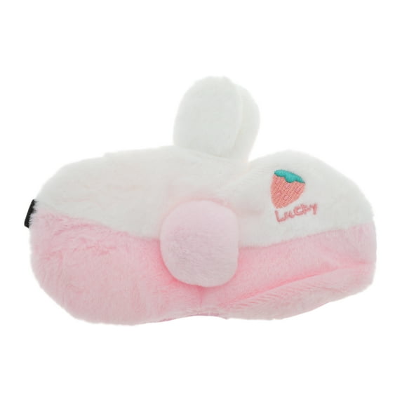 Unique Bargains 1 Pc Portable Lucky Strawberry Sleep Mask for Hotel Pink Fleece