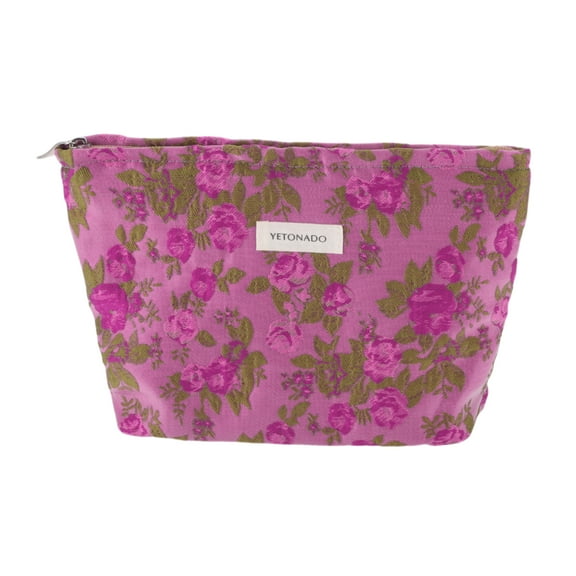 Unique Bargains 1 Pc Portable Lychee Flower Makeup Bag Polyester ["Lychee Flower Large"]